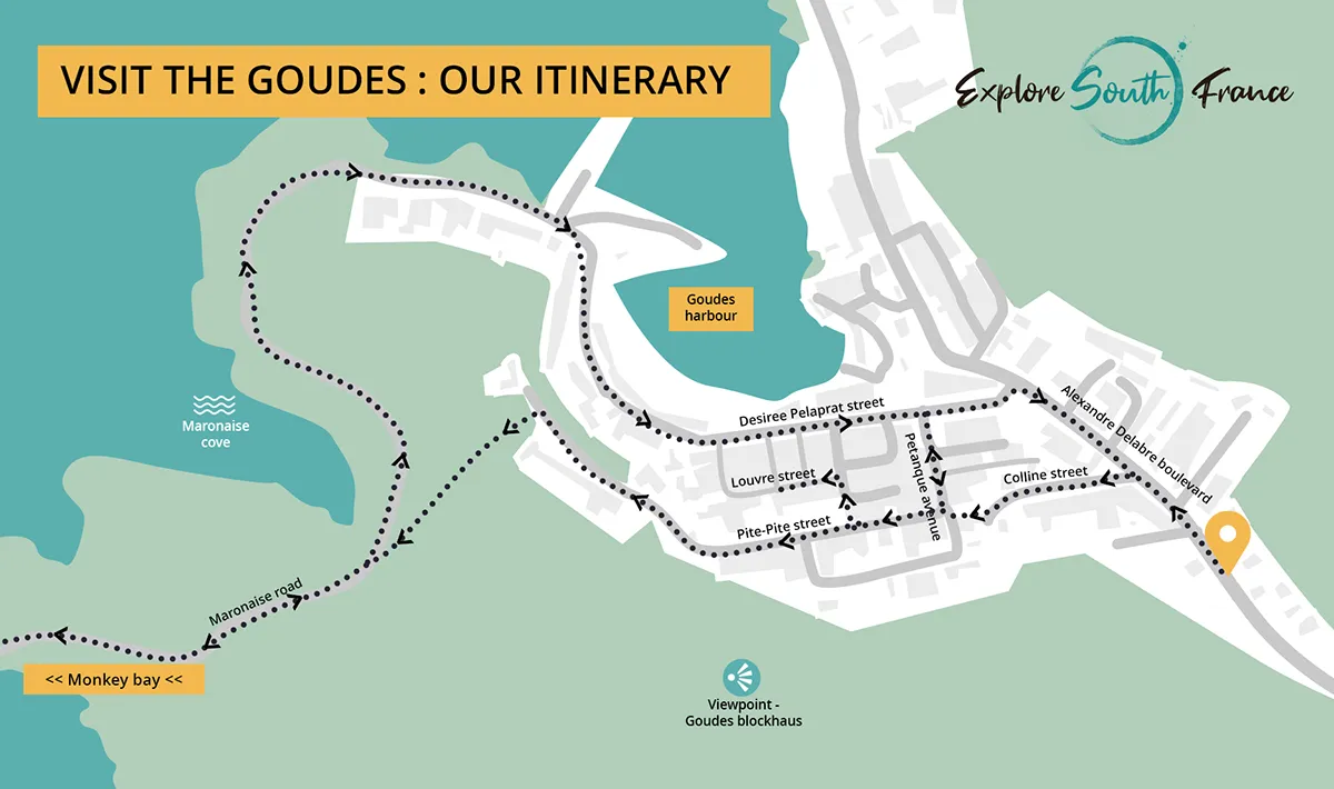Itinerary to visit the Goudes district