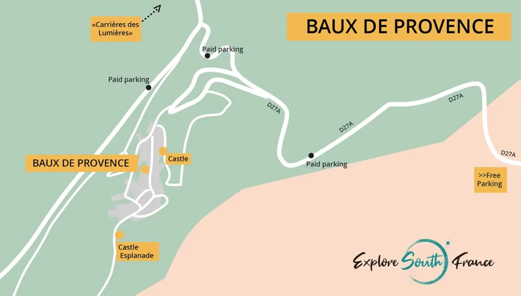 Map of the Baux de Provence village