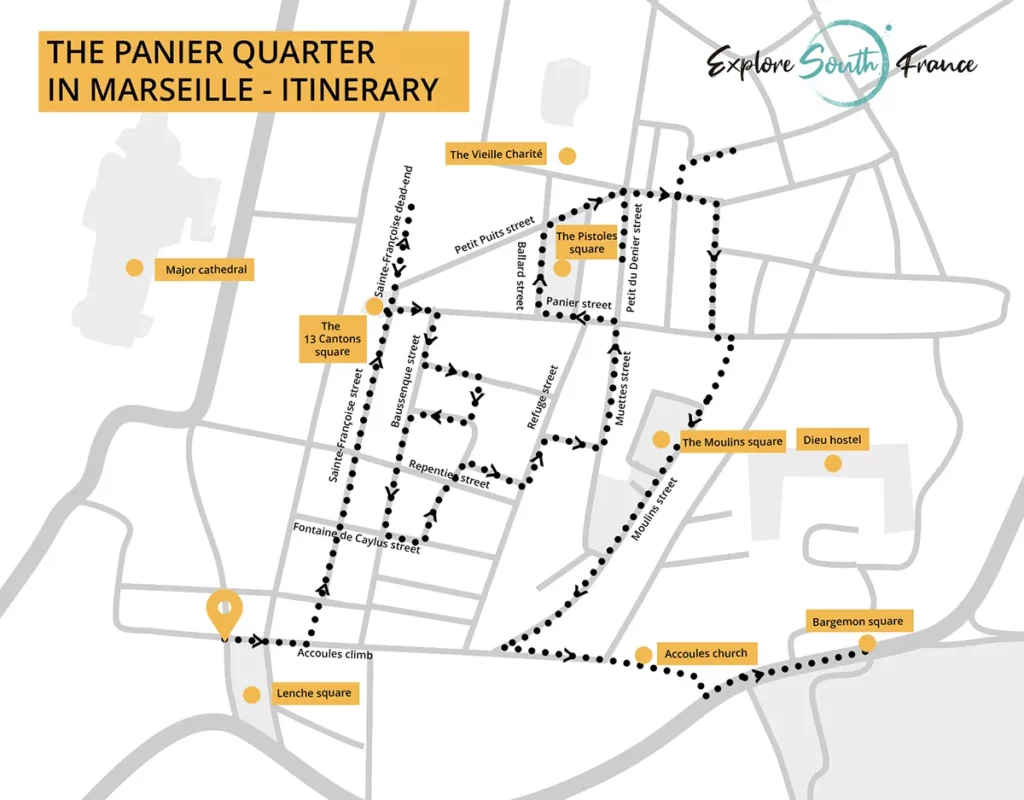 Visit of Panier quarter in Marseille - Itinerary