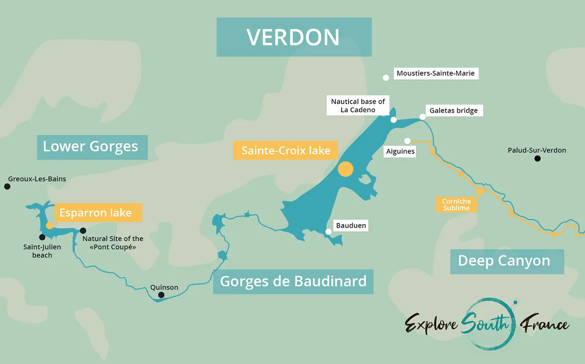 Map of Verdon and activities to do in