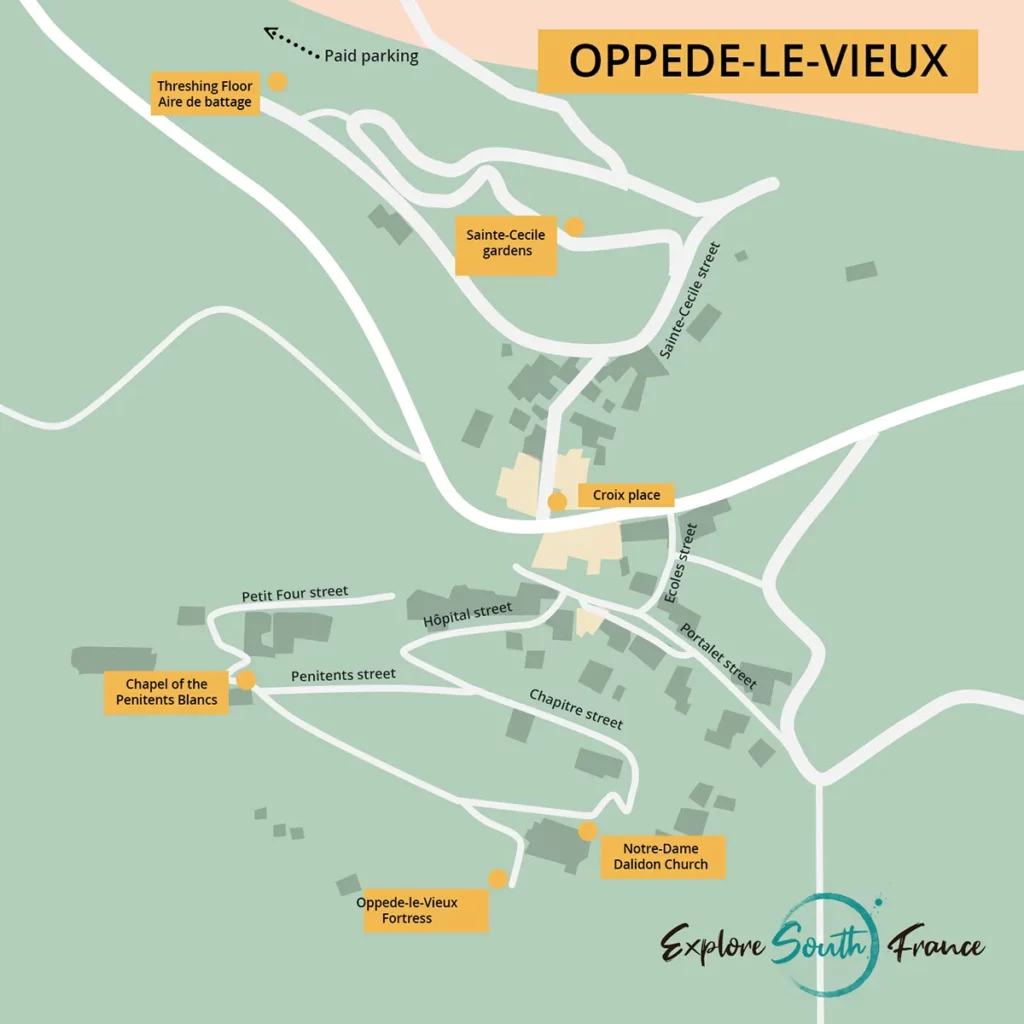 Oppede-le-Vieux map, the cutest village of Luberon