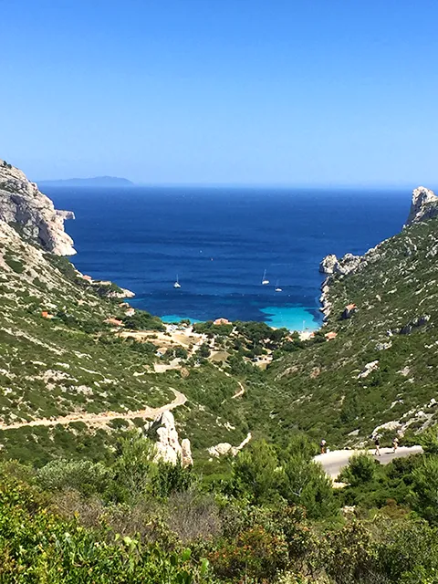 View of the Calanque de Sormiou from the road