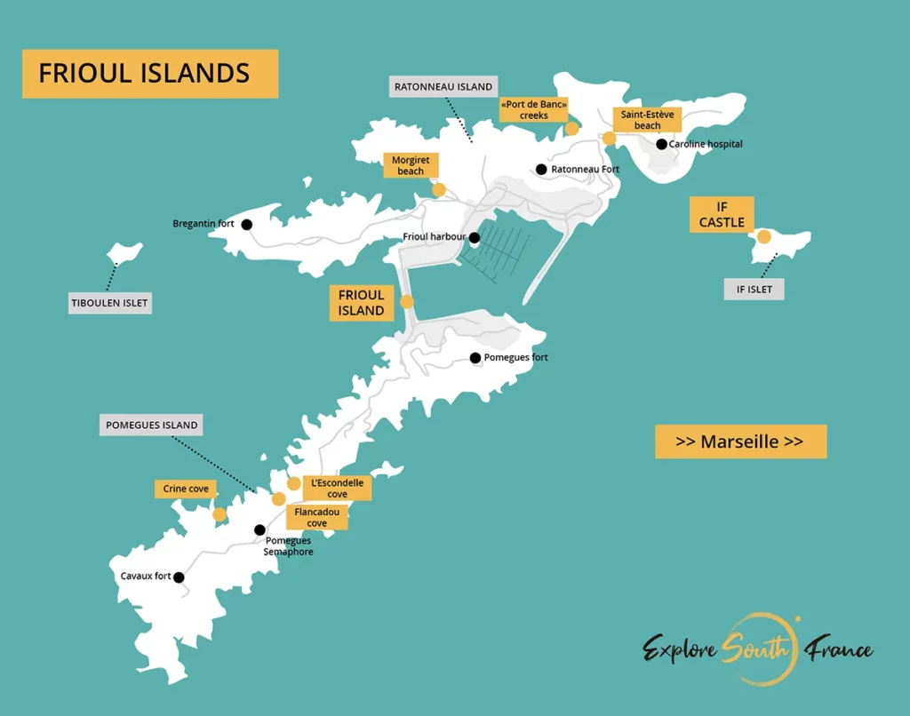 Frioul islands map