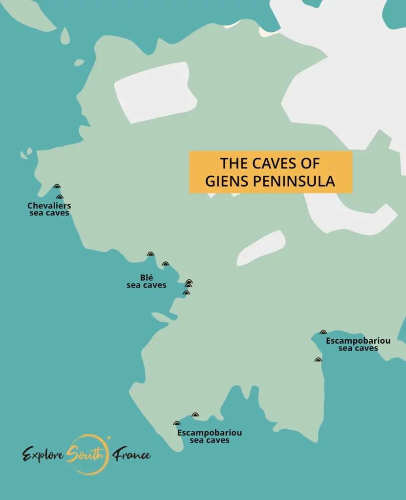 The sea caves of Giens peninsula