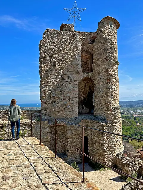 Panoramic view from the Grimaud castle in Var