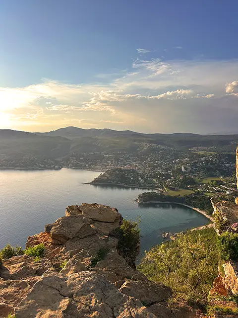 The stunning sunset over Cassis from Cap Canaille