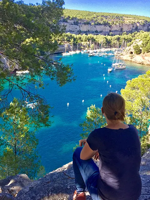 View of the Port-Miou cove from the Petit Prince trail in Cassis